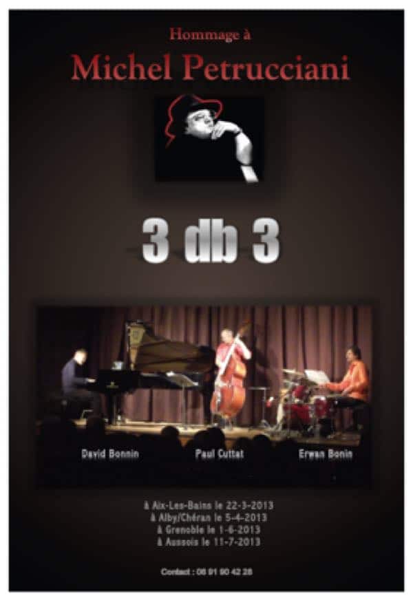 david bonnin trio, affiche concerts hommage à Michel Petrucciani